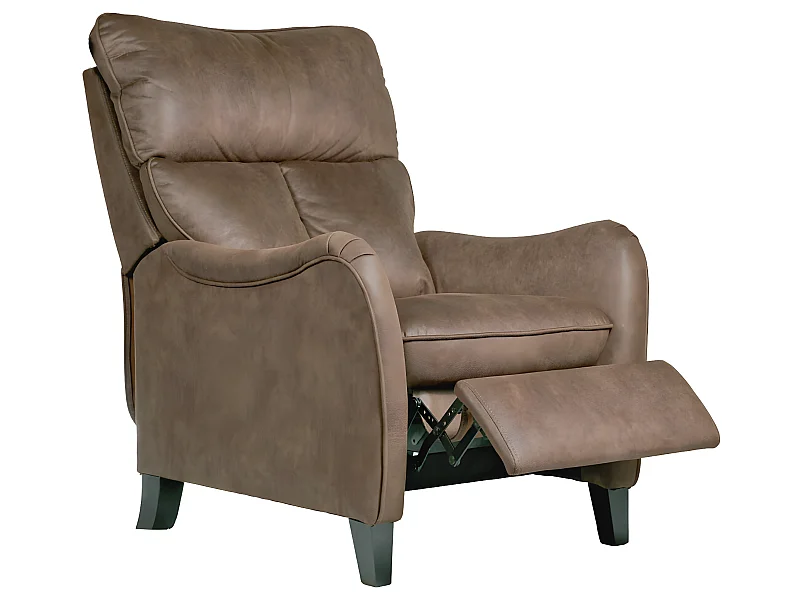 Fauteuil relax manuel en microfibre couleur sable  - L. 76 x P. 90 x H. 108 cm