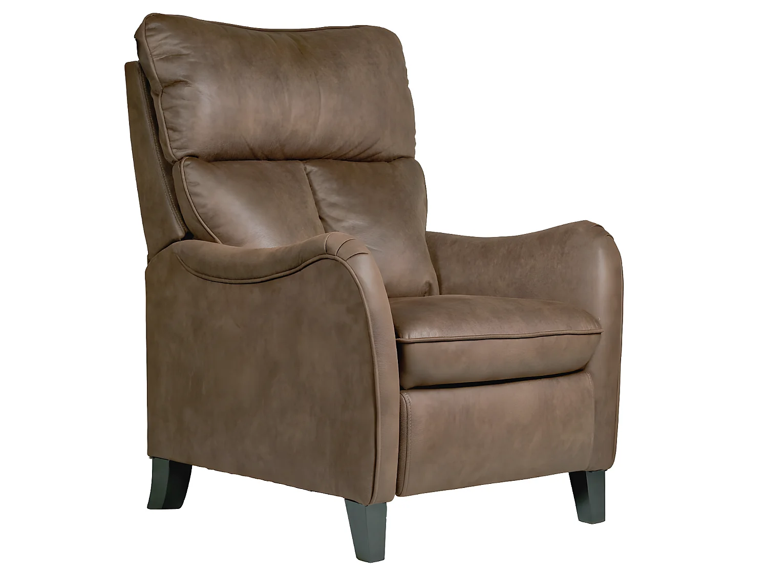 Fauteuil relax manuel en microfibre couleur sable  - L. 76 x P. 90 x H. 108 cm