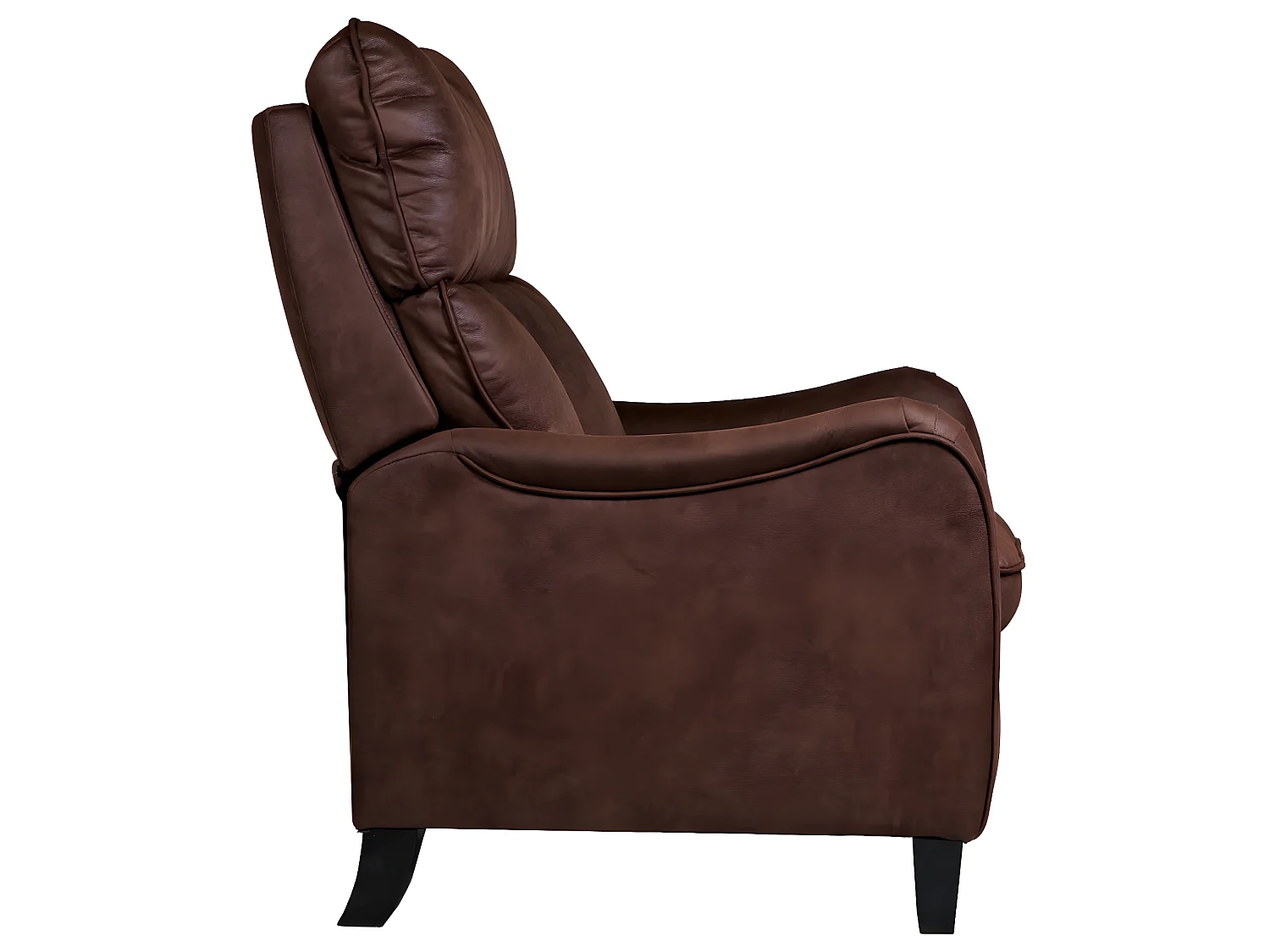 Fauteuil relax manuel en microfibre couleur chocolat - L. 76 x P. 90 x H. 108 cm