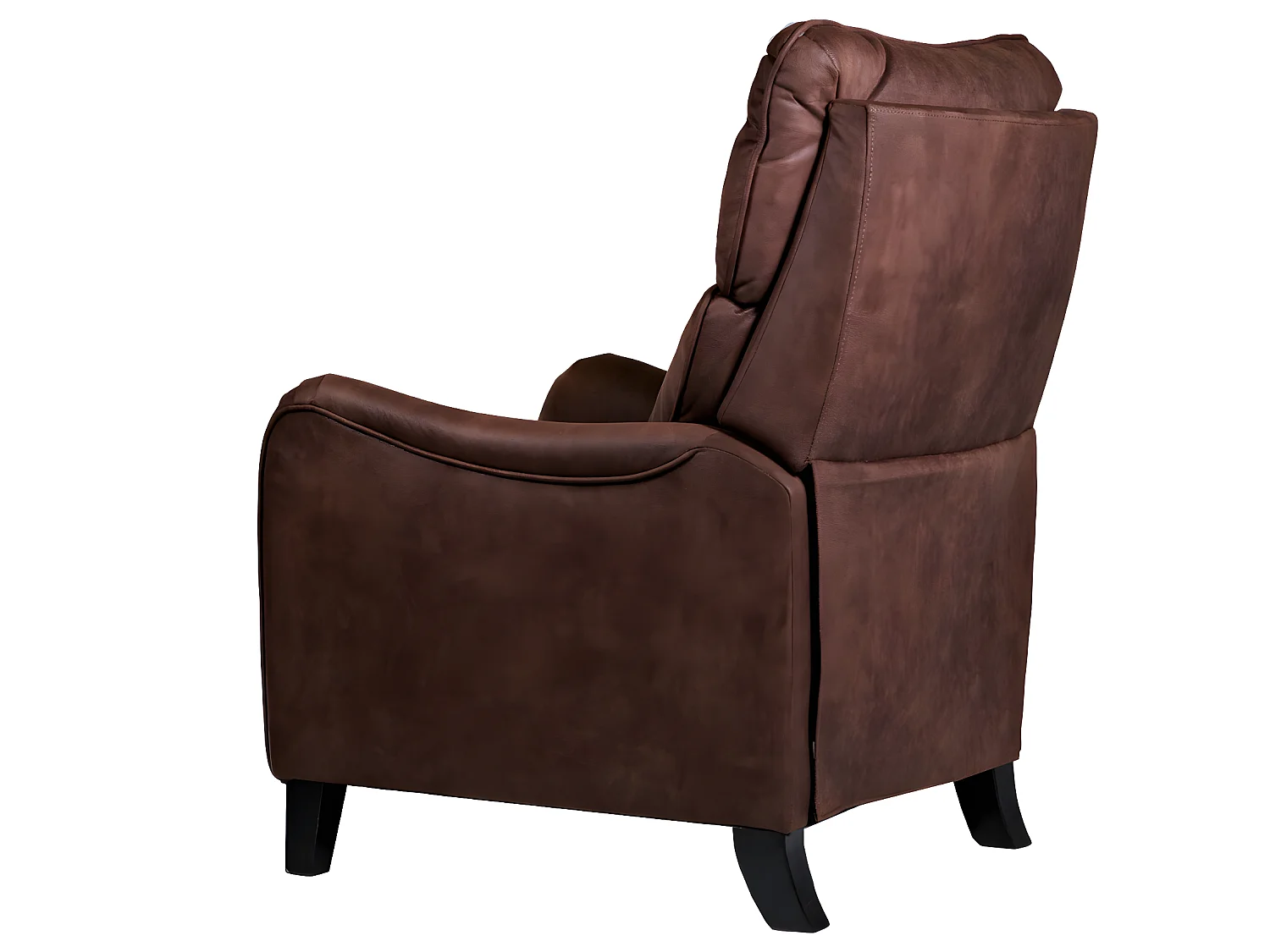 Fauteuil relax manuel en microfibre couleur chocolat - L. 76 x P. 90 x H. 108 cm