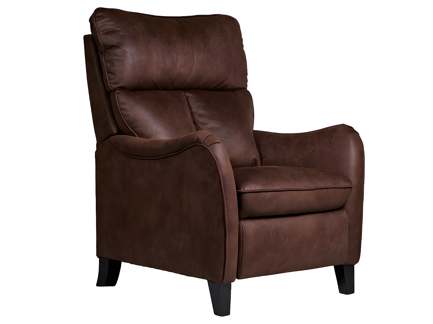Fauteuil relax manuel en microfibre couleur chocolat - L. 76 x P. 90 x H. 108 cm