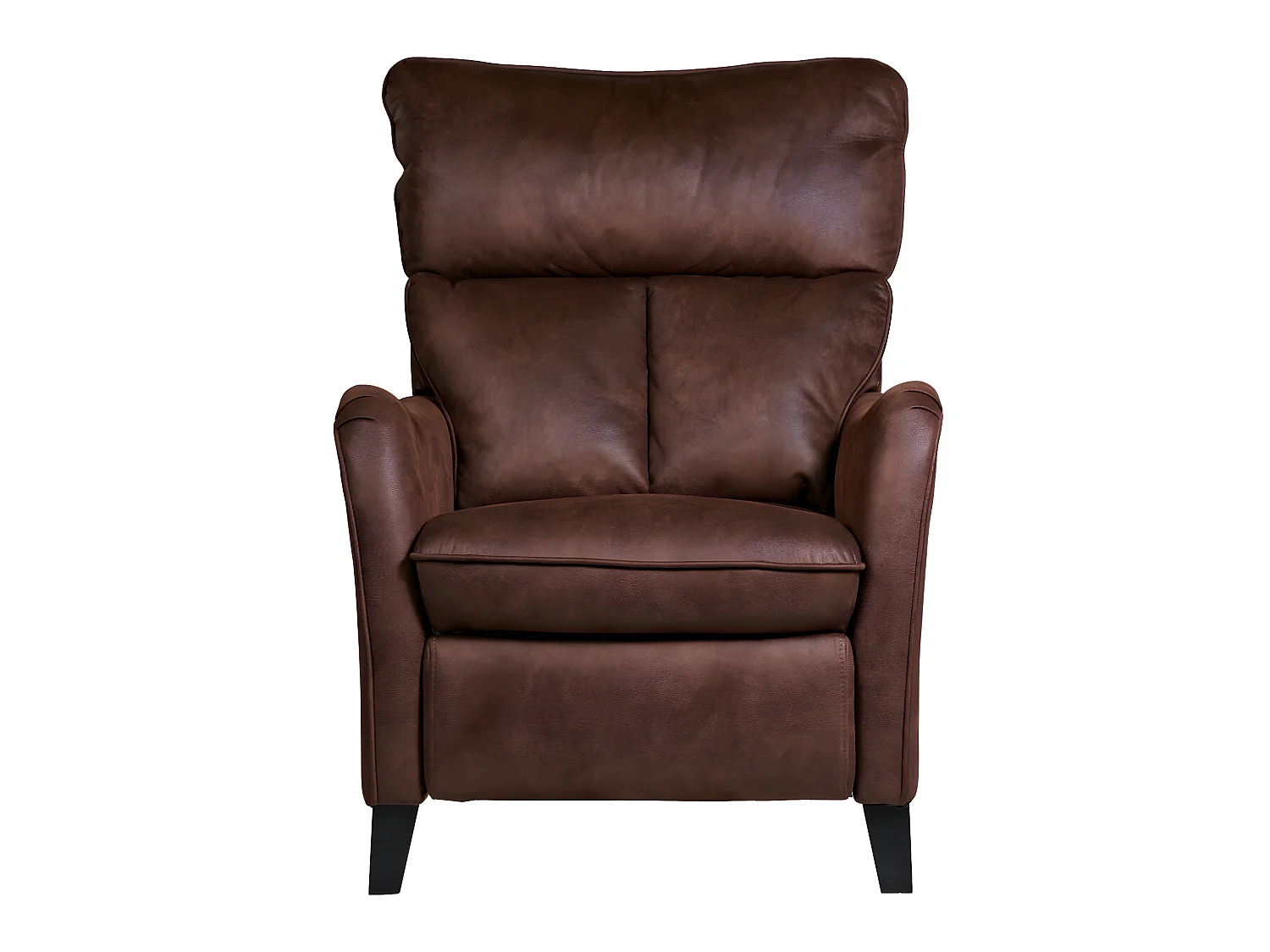 Fauteuil relax manuel en microfibre couleur chocolat - L. 76 x P. 90 x H. 108 cm