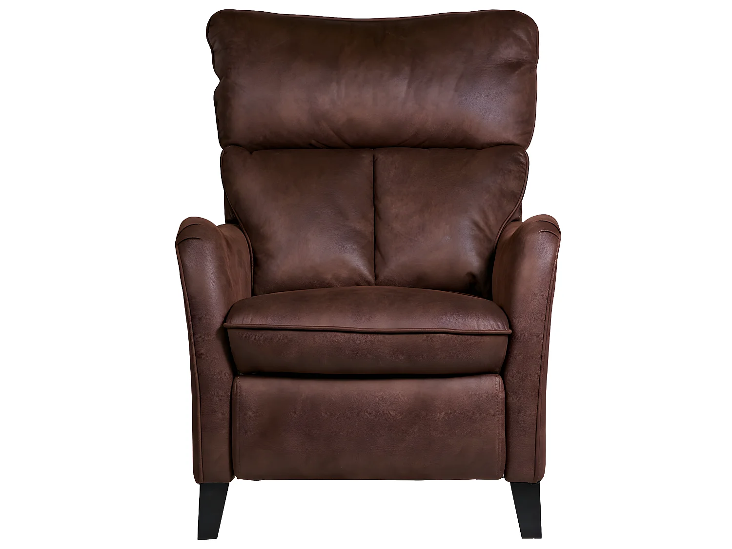 Fauteuil relax manuel en microfibre couleur chocolat - L. 76 x P. 90 x H. 108 cm