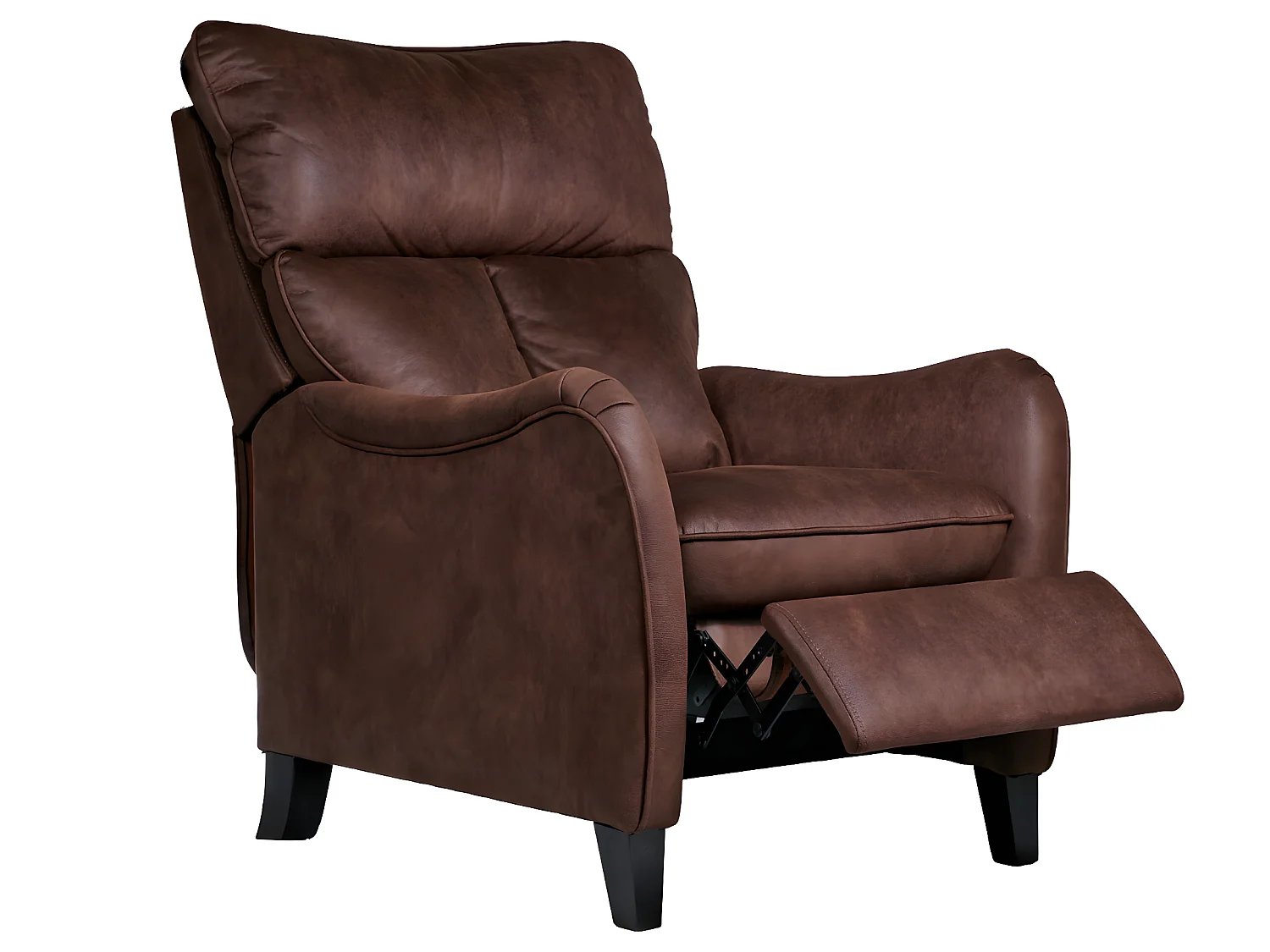 Fauteuil relax manuel en microfibre couleur chocolat - L. 76 x P. 90 x H. 108 cm