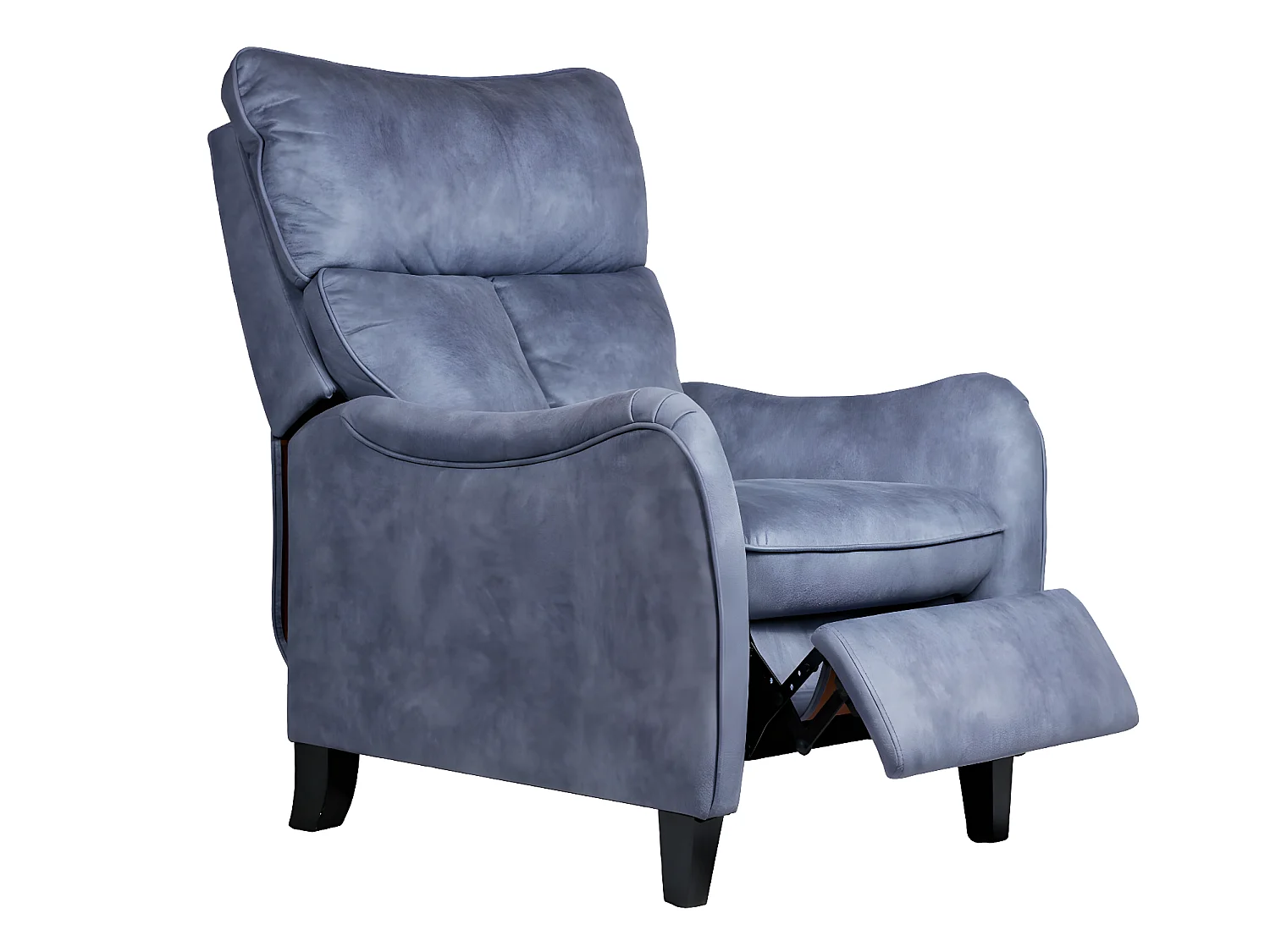 Fauteuil relax manuel en microfibre couleur Bleu - L. 76 x P. 90 x H. 108 cm