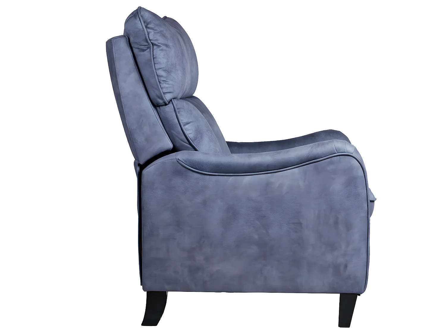 Fauteuil relax manuel en microfibre couleur Bleu - L. 76 x P. 90 x H. 108 cm