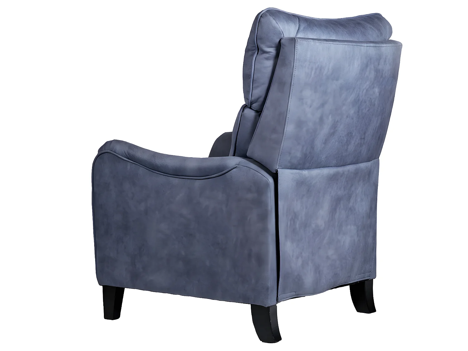 Fauteuil relax manuel en microfibre couleur Bleu - L. 76 x P. 90 x H. 108 cm