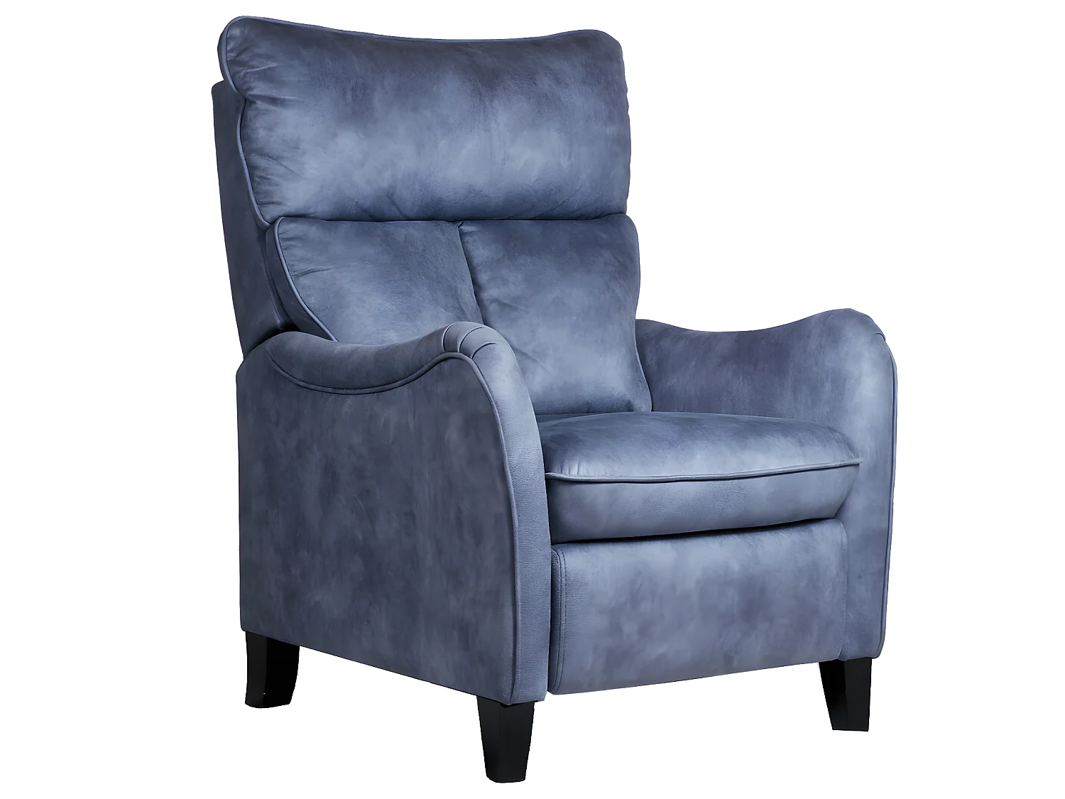 Fauteuil relax manuel en microfibre couleur Bleu - L. 76 x P. 90 x H. 108 cm