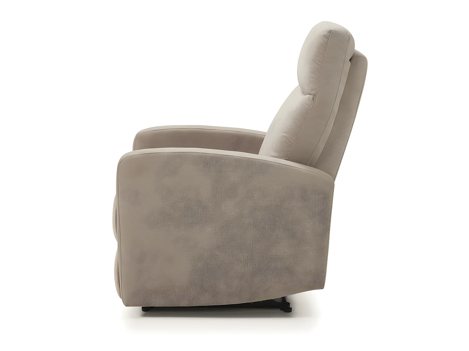 Fauteuil relax manuel en tissu waterproof couleur Crème - L. 66 x P. 88 x H. 103 cm
