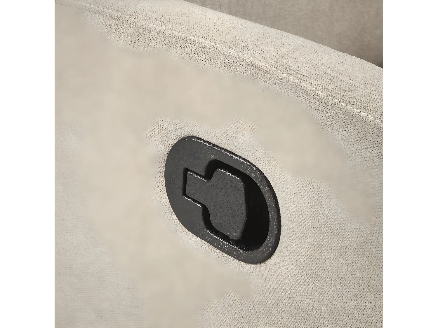 Fauteuil relax manuel en tissu waterproof couleur Crème - L. 66 x P. 88 x H. 103 cm