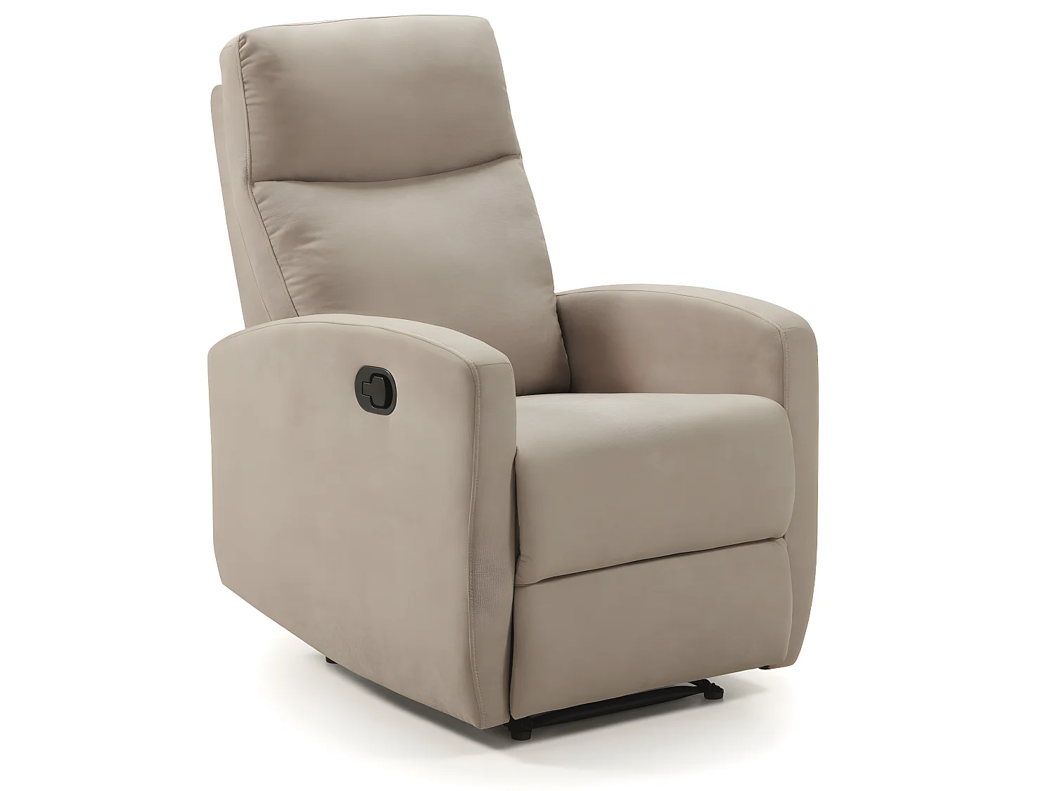 Fauteuil relax manuel en tissu waterproof couleur Crème - L. 66 x P. 88 x H. 103 cm