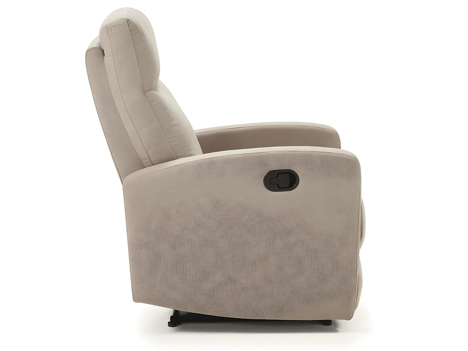 Fauteuil relax manuel en tissu waterproof couleur Crème - L. 66 x P. 88 x H. 103 cm