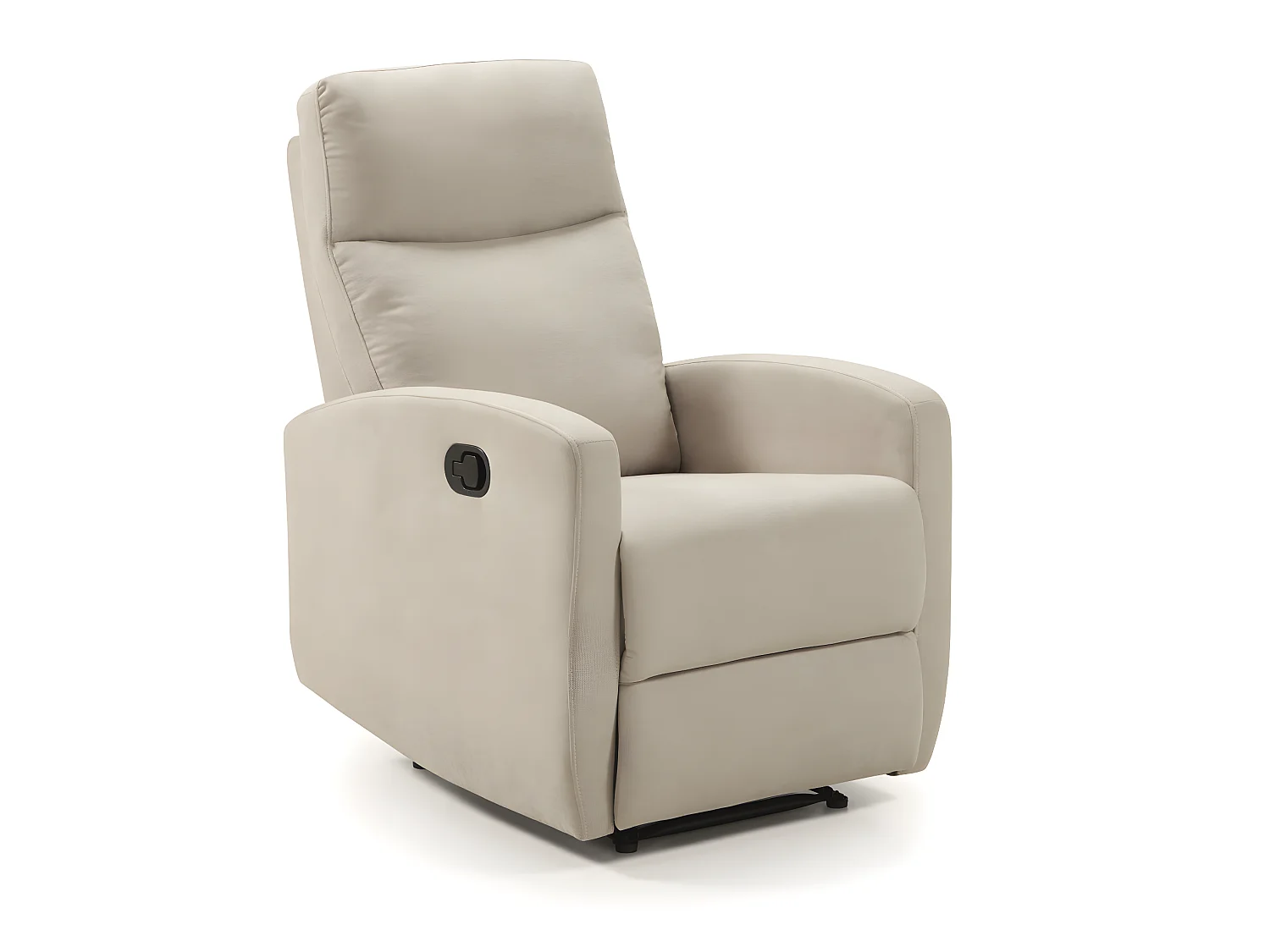 Fauteuil relax manuel en tissu waterproof couleur Ivoire - L. 66 x P. 88 x H. 103 cm
