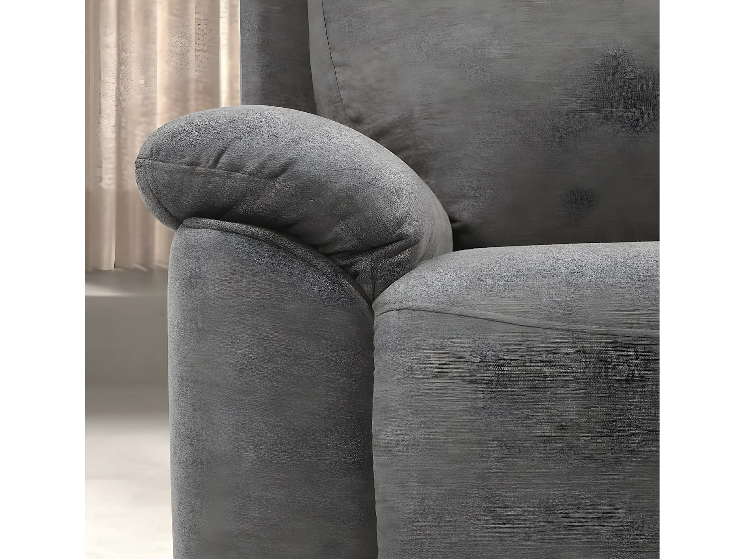 Ensemble canapé de 3 places relax manuel + canapé de 2 places fixes en tissu