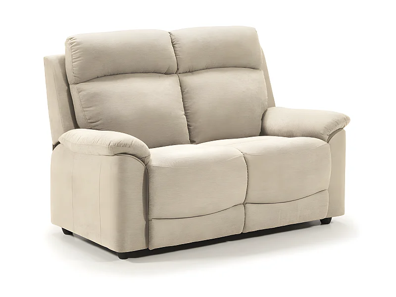 Ensemble canapé de 3 places relax manuel + canapé de 2 places fixes en tissu