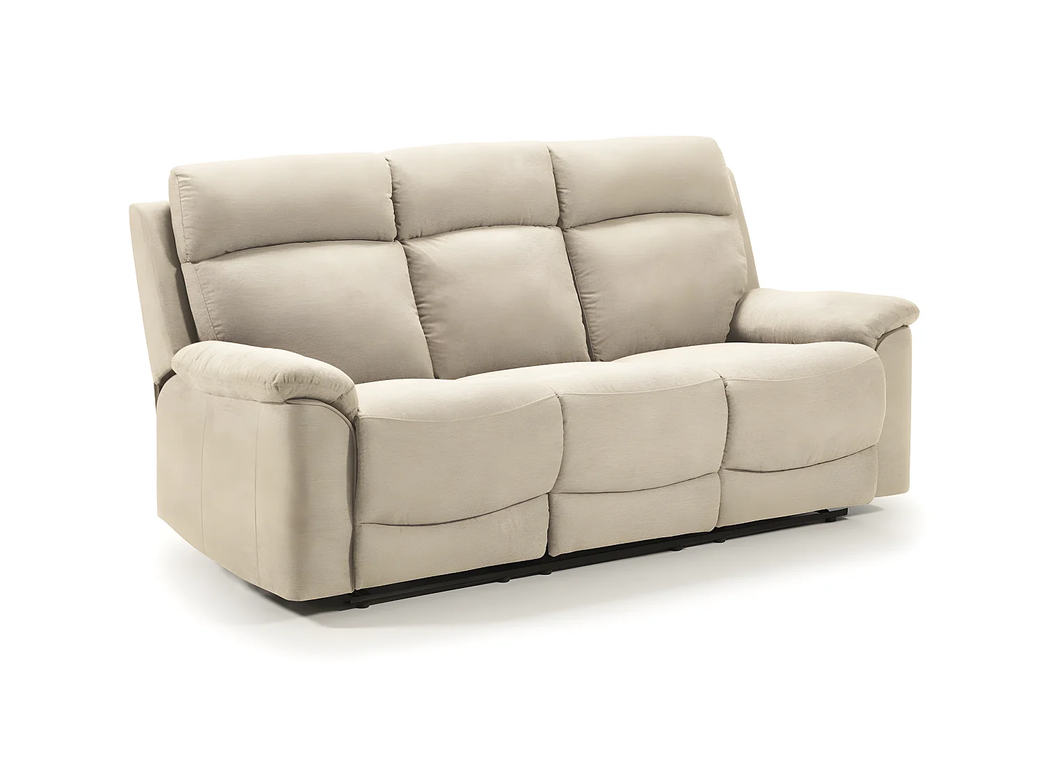 Ensemble canapé de 3 places relax manuel + canapé de 2 places fixes en tissu