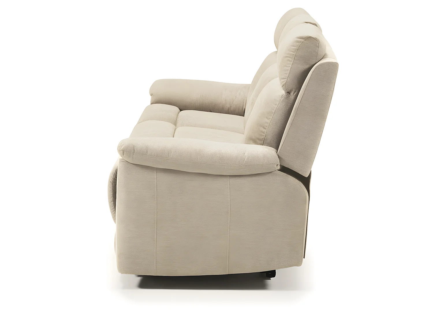 Ensemble canapé de 3 places relax manuel + canapé de 2 places fixes en tissu