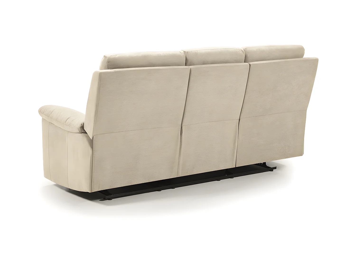 Ensemble canapé de 3 places relax manuel + canapé de 2 places fixes en tissu