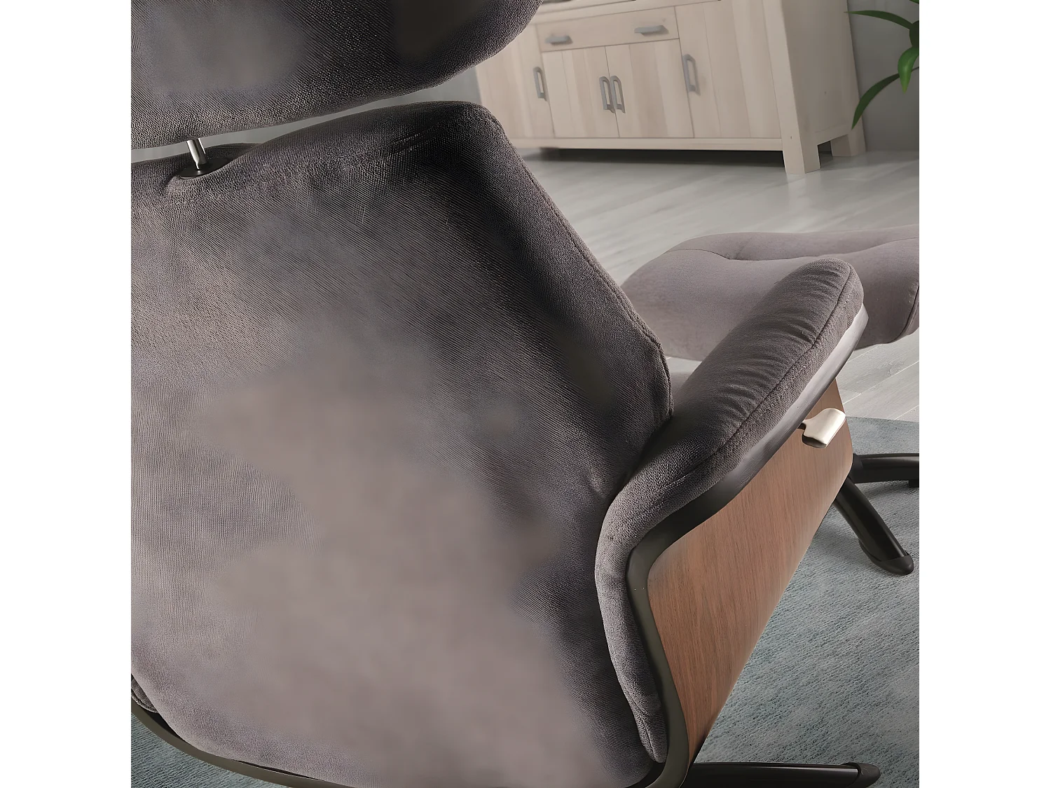 Fauteuil relax manuel en microfibre couleur Gris avec repose-pieds