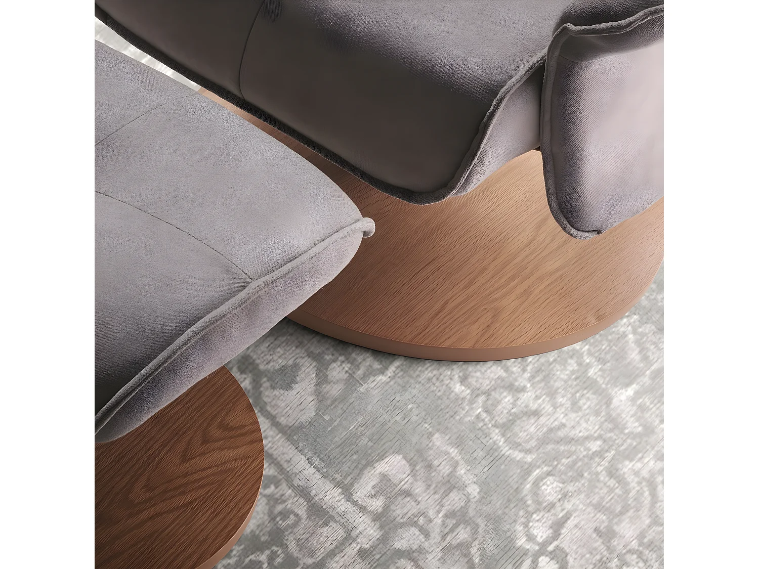 Fauteuil relax manuel en microfibre couleur Gris avec repose-pieds