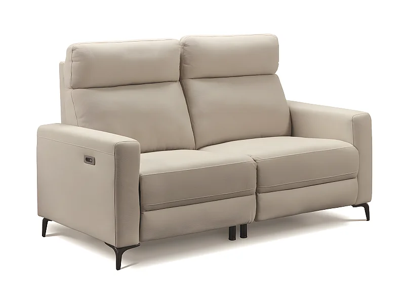 Canapé de 3 places (2 relax électriques) en tissu New Nobuck couleur Beige