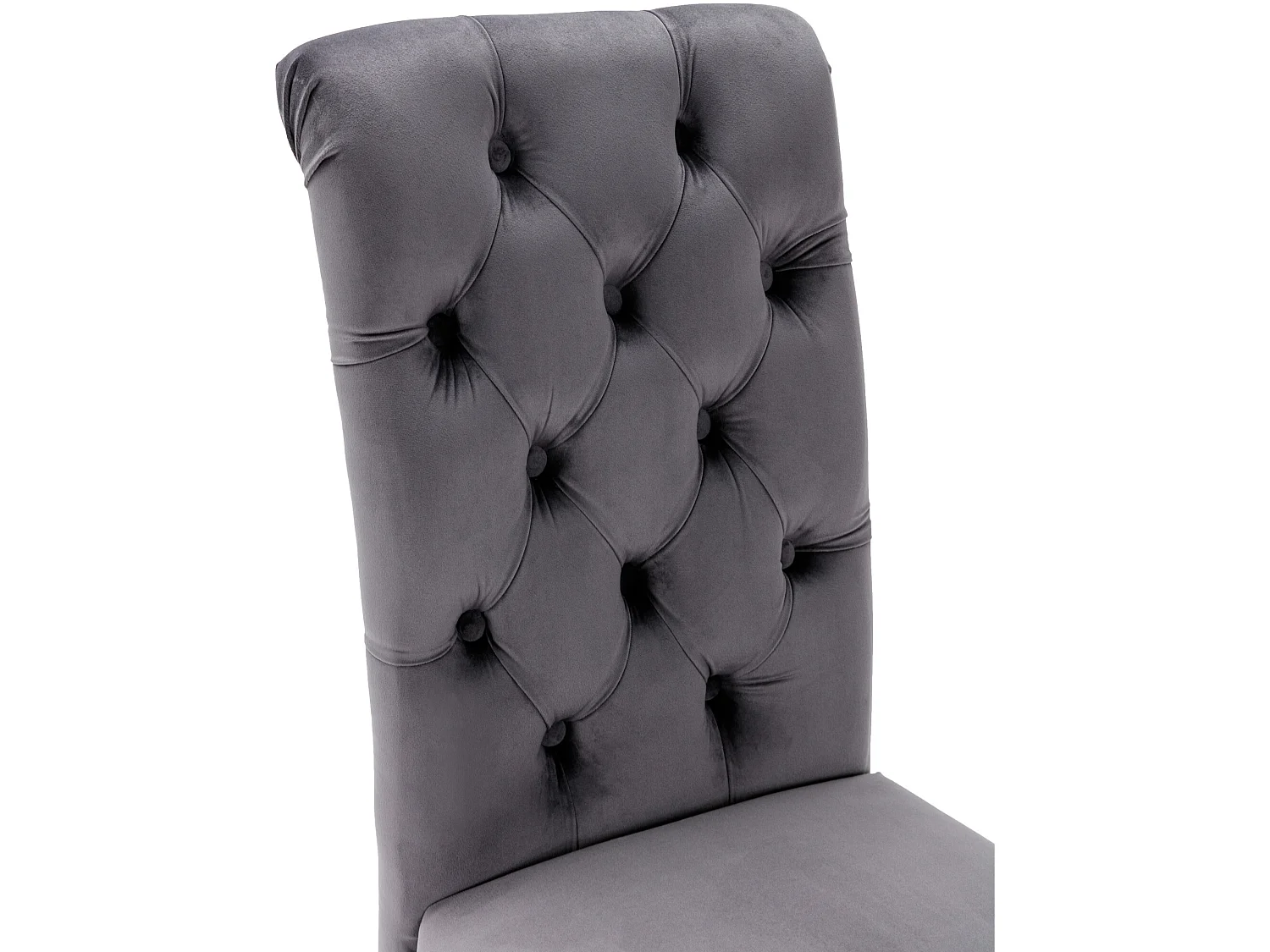 Lot de 4 Chaises en velours avec pieds en chêne - Gris