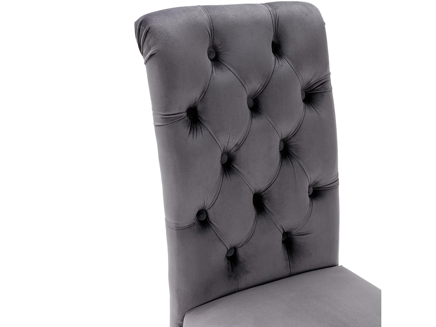 Lot de 6 Chaises en velours avec pieds en chêne - Gris