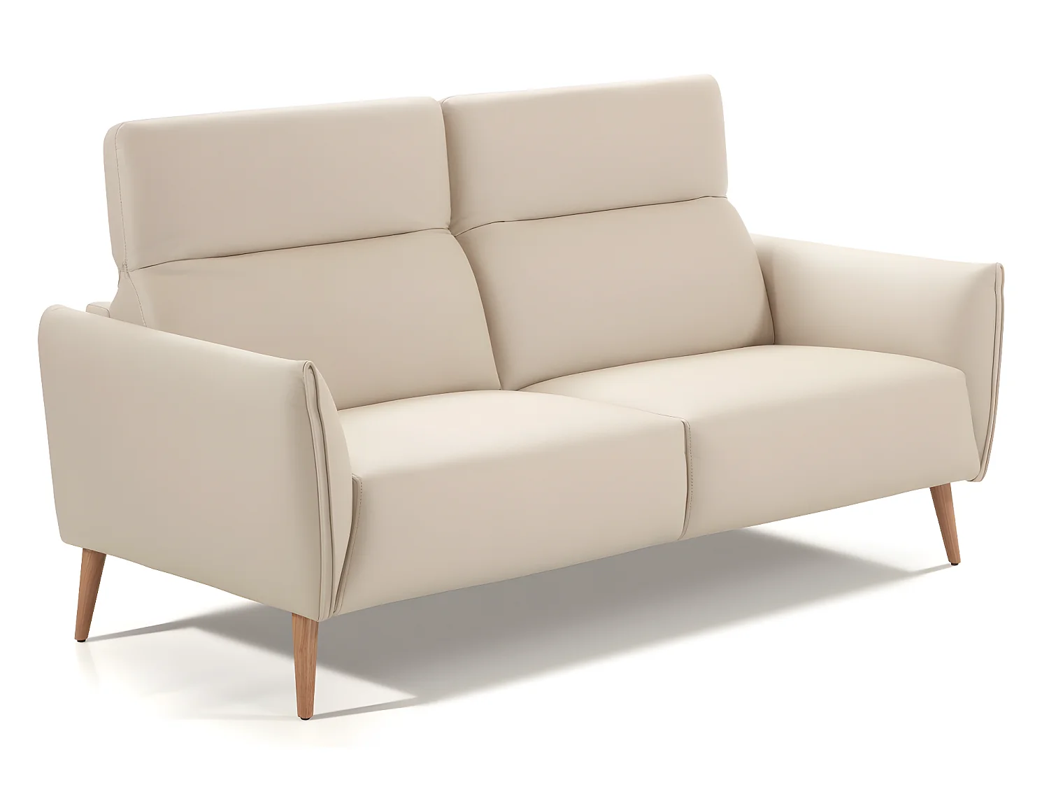 Canapé de 3 places en tissu couleur Beige - L. 188 x P. 90 x H. 103 cm