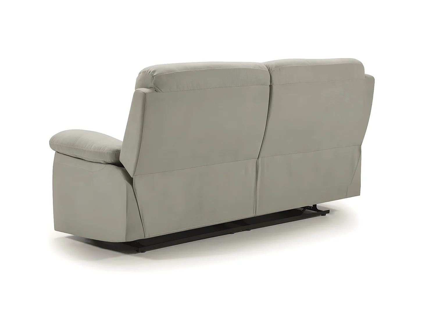 Canapé de 3 places, relax manuel en tissu couleur Gris perle - L. 190 x P. 90 x H. 103 cm