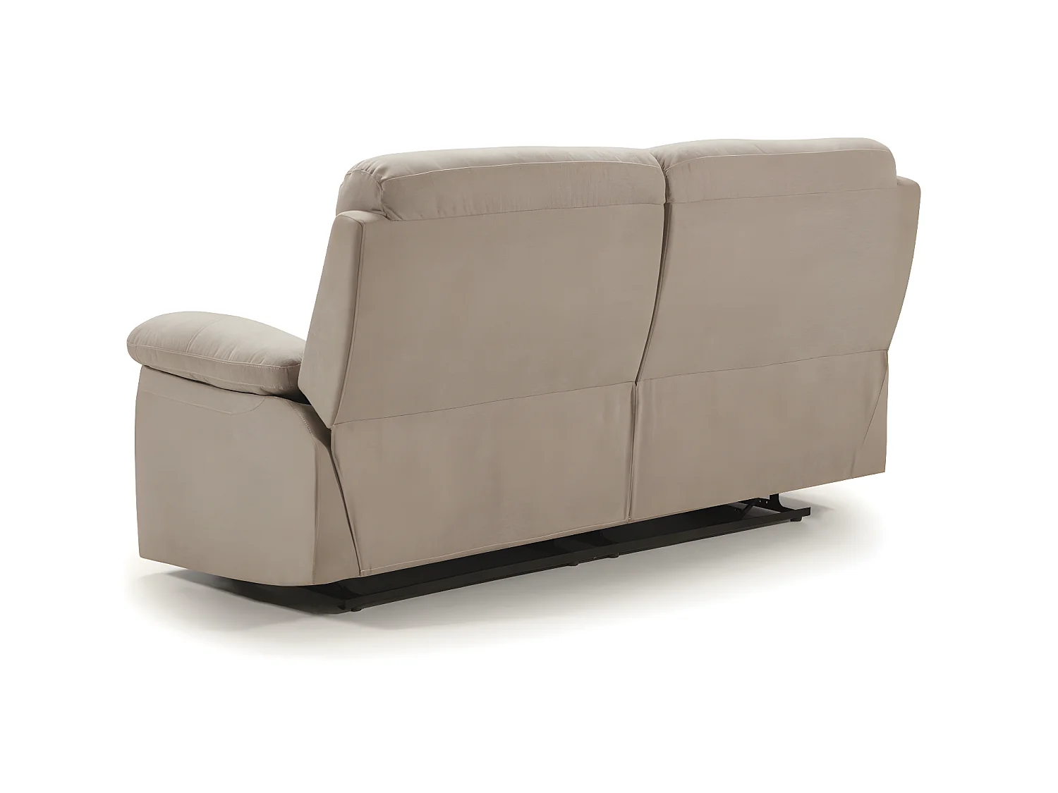 Canapé de 3 places, relax manuel en tissu couleur Crème - L. 190 x P. 90 x H. 103 cm