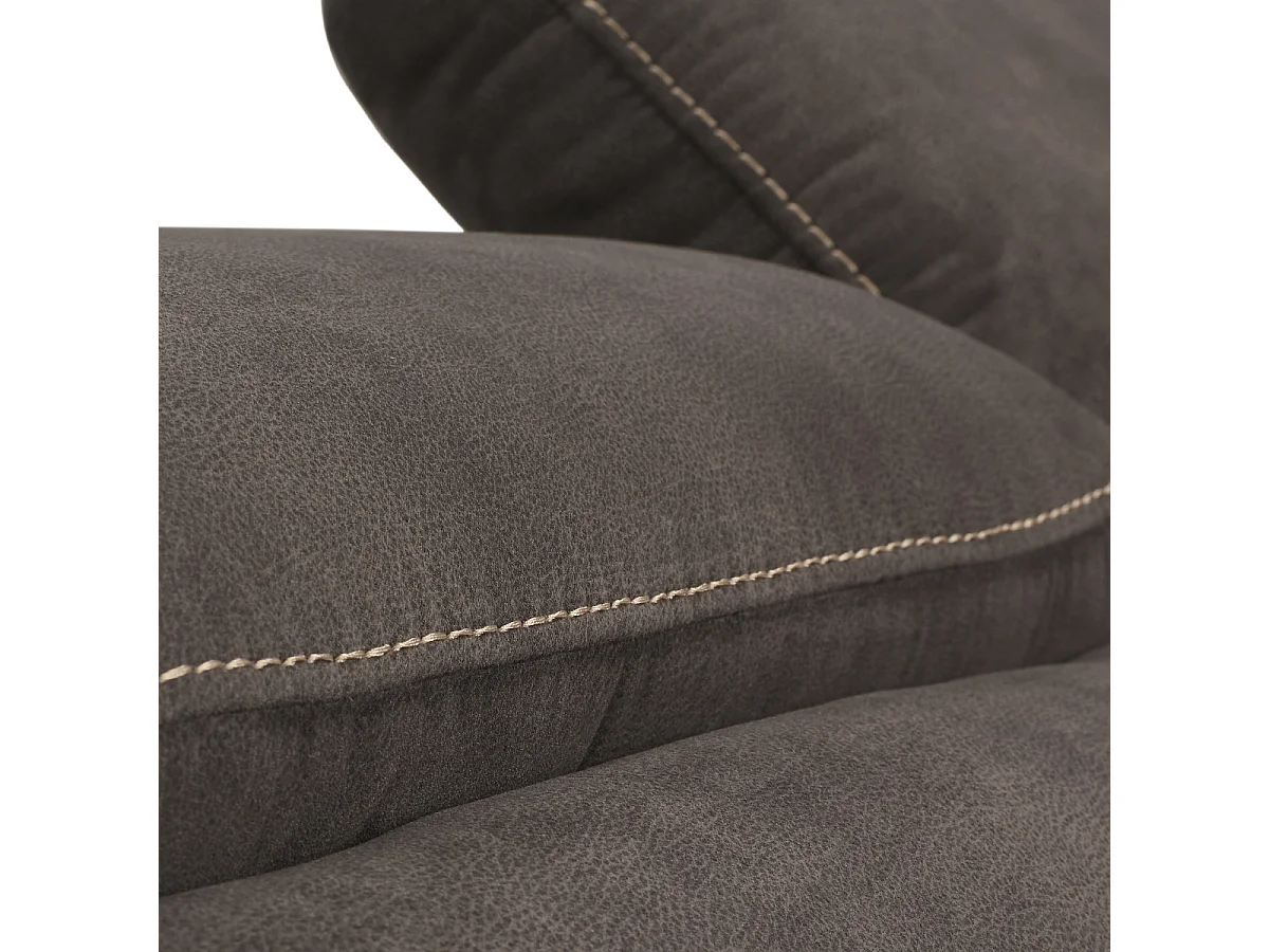 Canapé d'angle 1 relax électrique avec coffre couleur Gris foncé angle à gauche