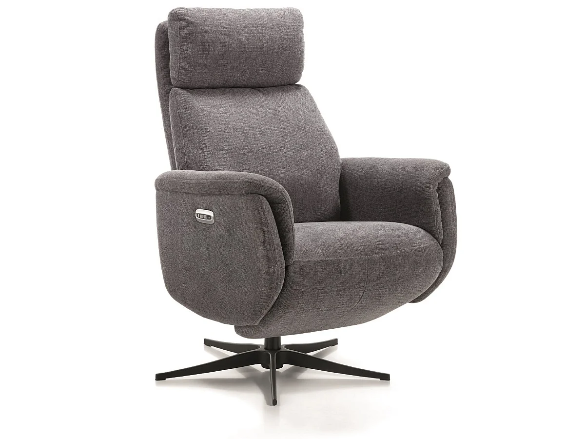 Fauteuil relax électrique en tissu polyester couleur Gris foncé