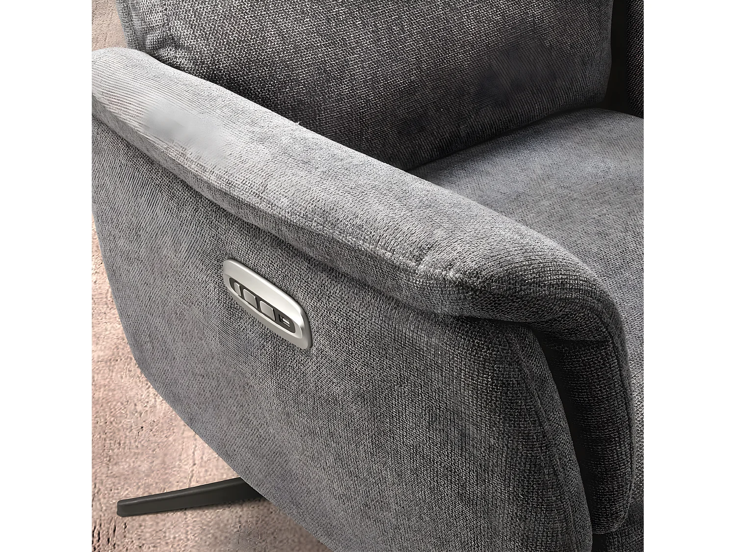 Fauteuil relax électrique en tissu polyester couleur Gris foncé