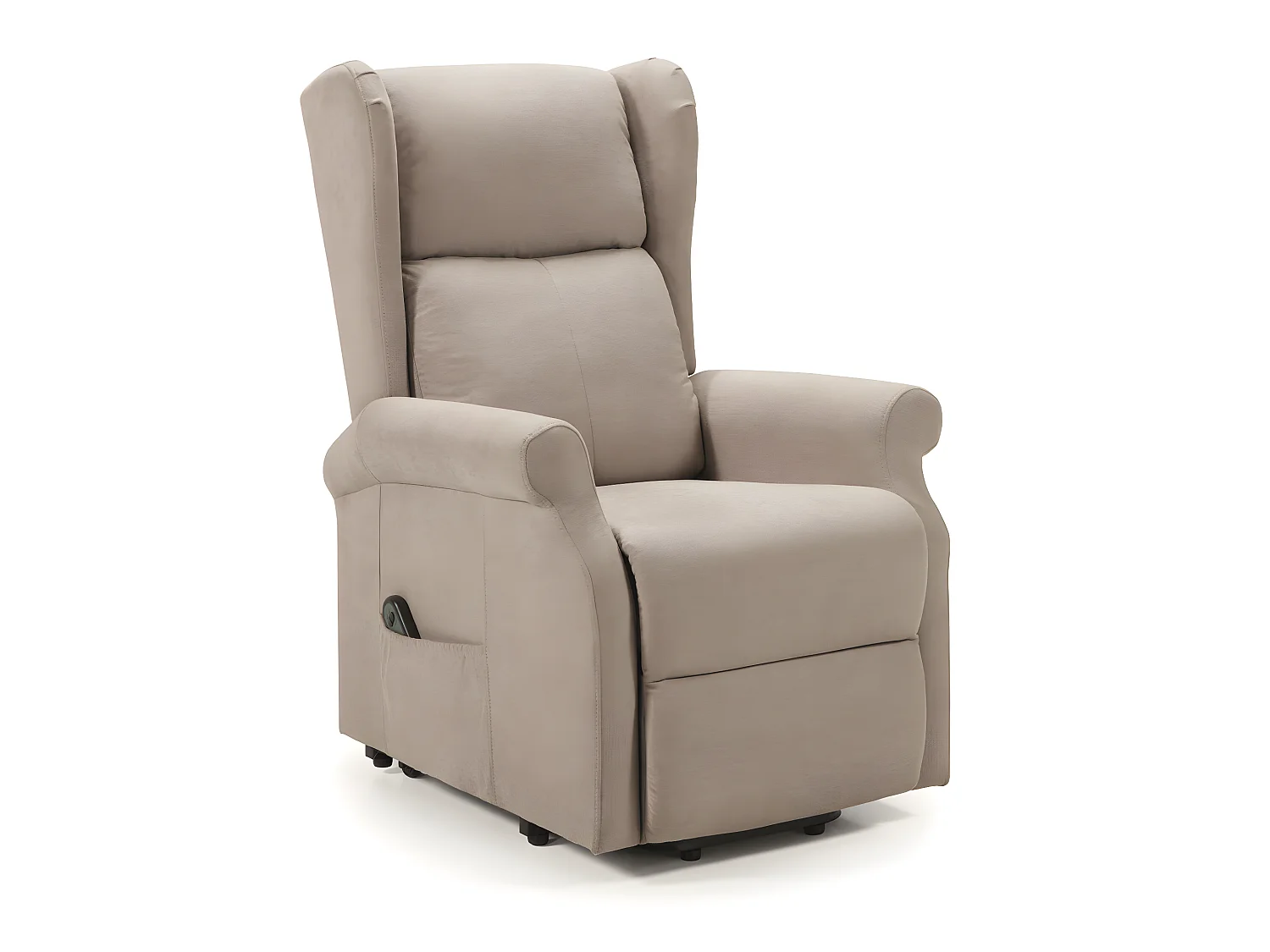 Fauteuil relax électrique releveur en tissu couleur Crème - L. 73 x P. 90 x H. 110 cm