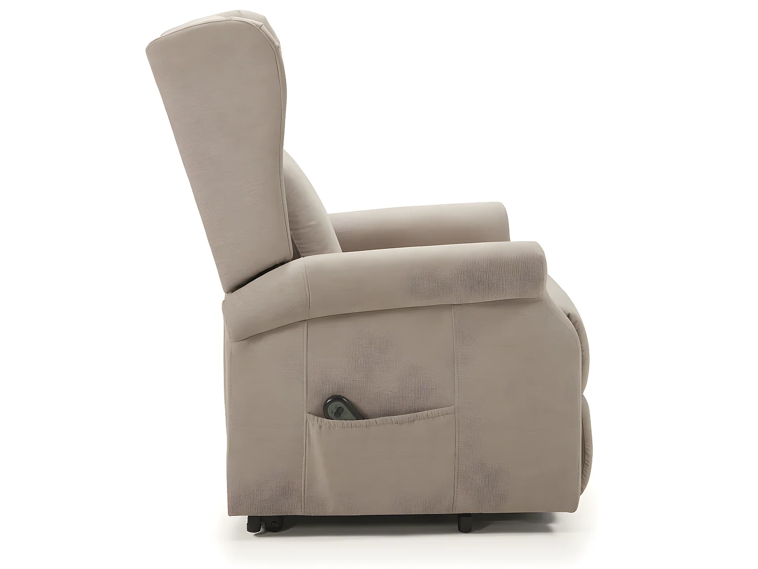 Fauteuil relax électrique releveur en tissu couleur Crème - L. 73 x P. 90 x H. 110 cm