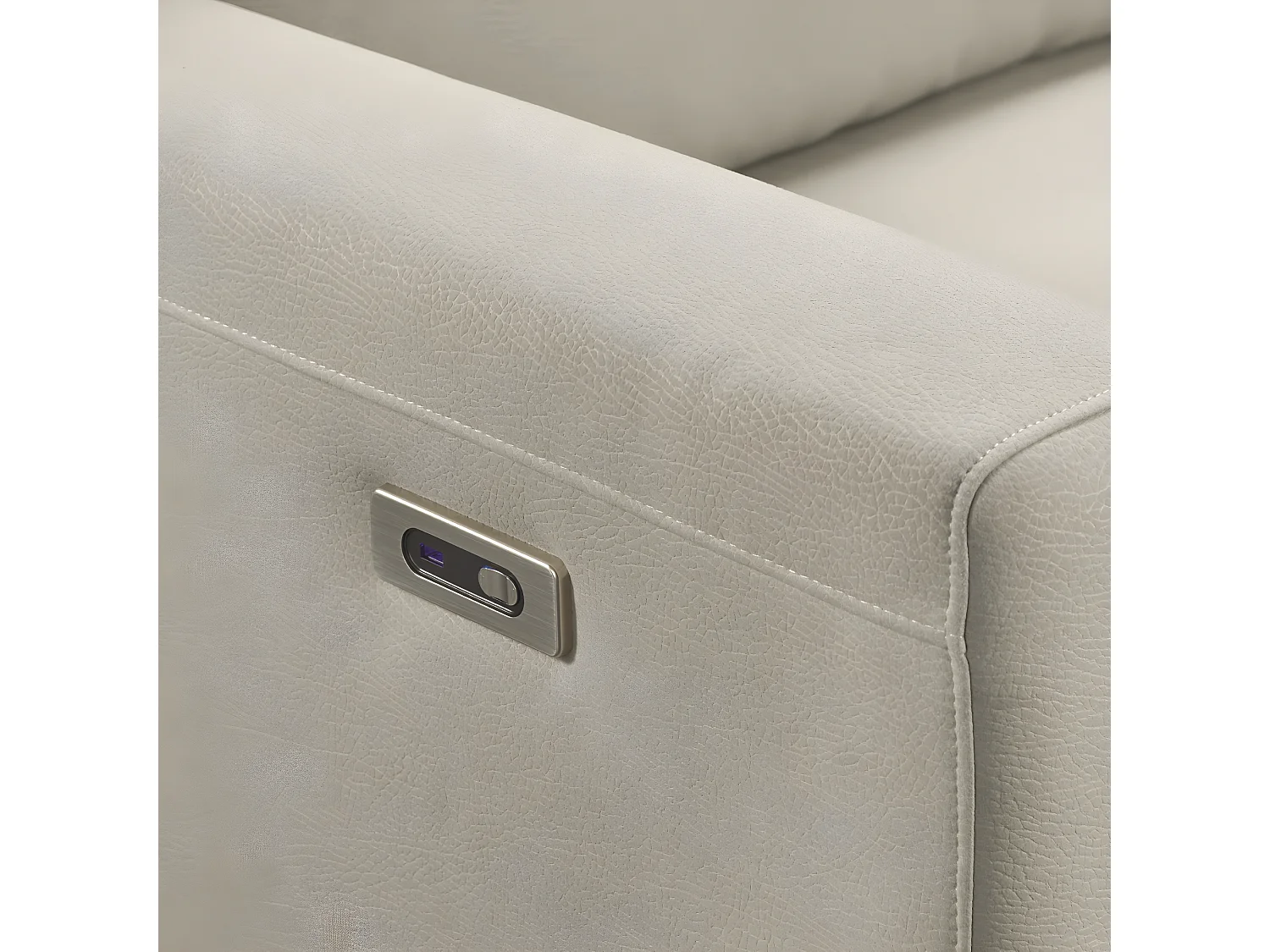 Ensemble canapé de 3 places (2 relax électriques) + canapé de 2 places fixes en tissu