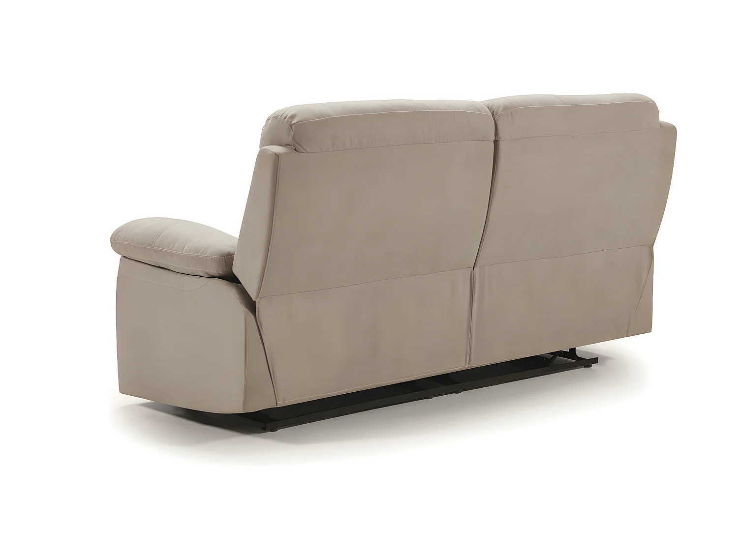 Ensemble canapé 3 places relax manuel + canapé de 2 places fixe en tissu couleur Crème