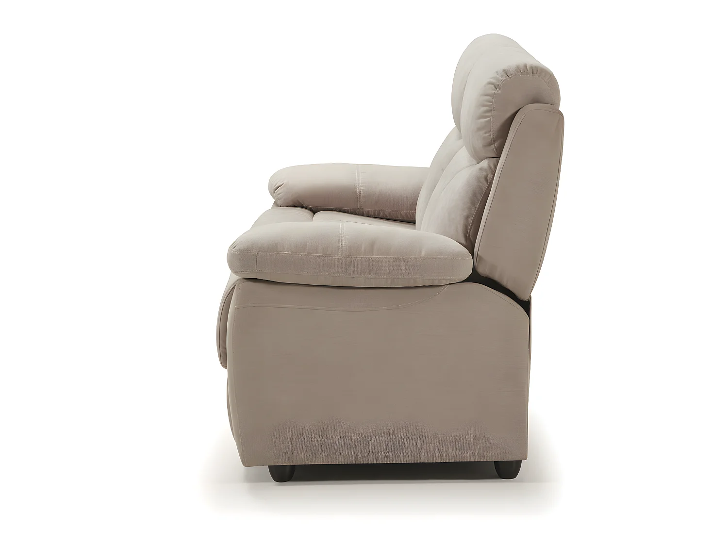 Ensemble canapé 3 places relax manuel + canapé de 2 places fixe en tissu couleur Crème