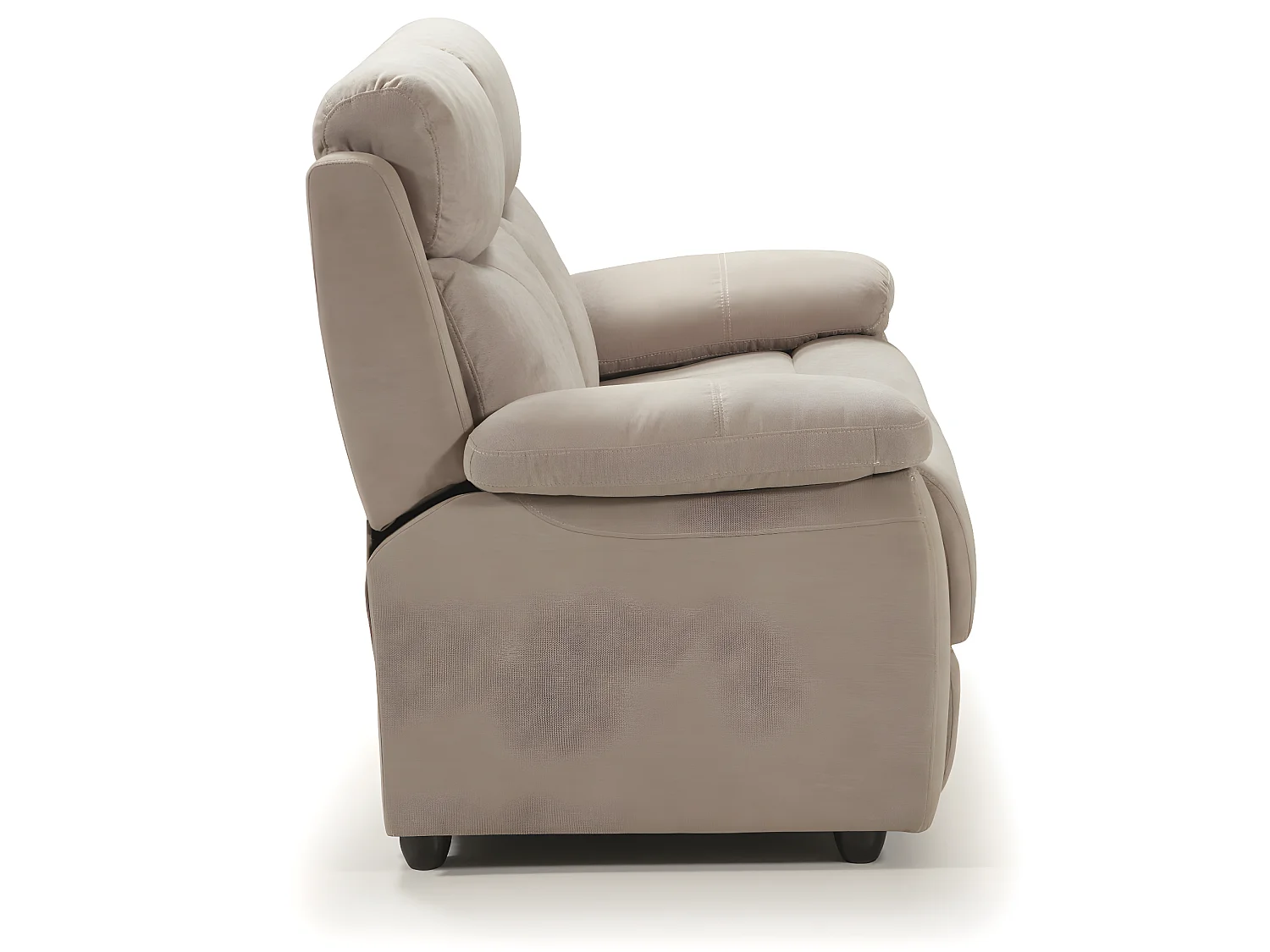 Ensemble canapé 3 places relax manuel + canapé de 2 places fixe en tissu couleur Crème