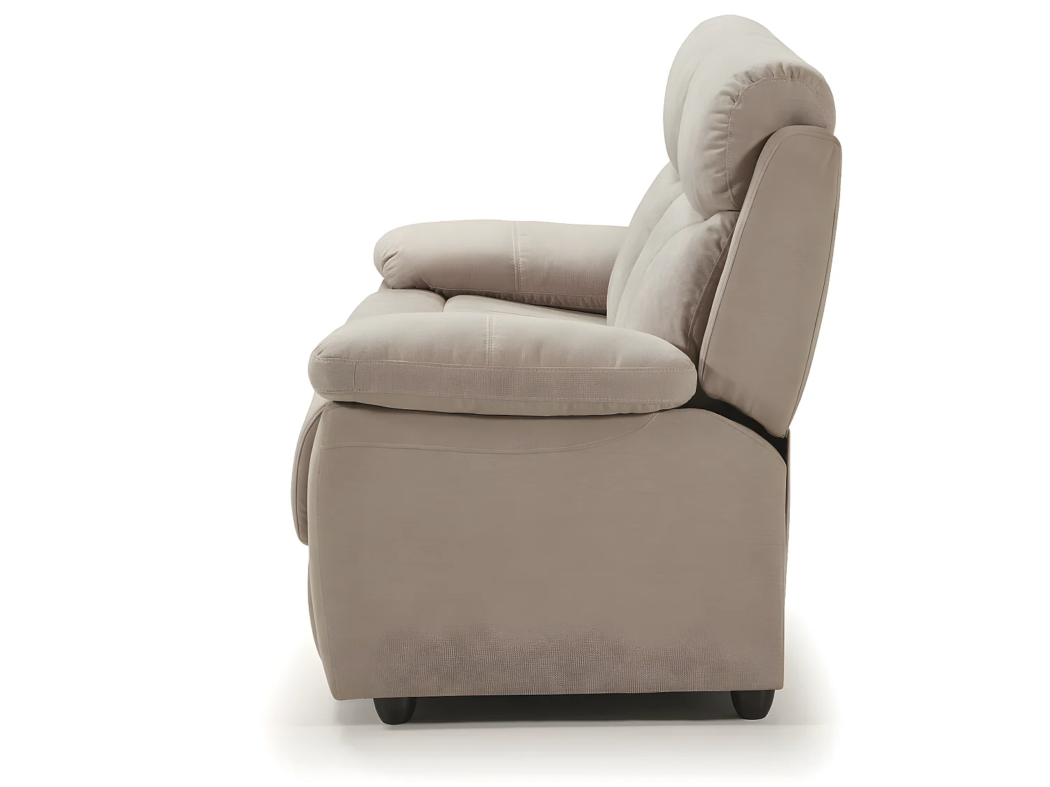 Ensemble canapé 3 places relax manuel + canapé de 2 places fixe en tissu couleur Crème