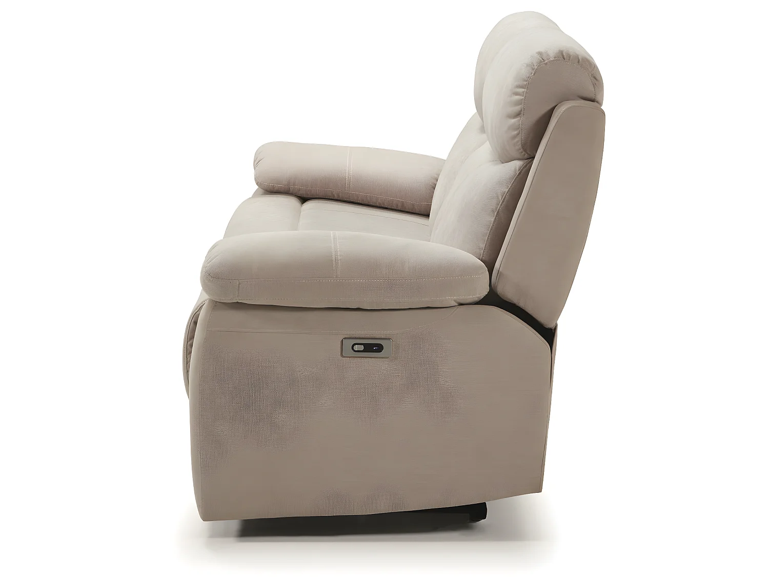 Ensemble canapé 3 places (2 relax électriques) + canapé de 2 places fixes en tissu