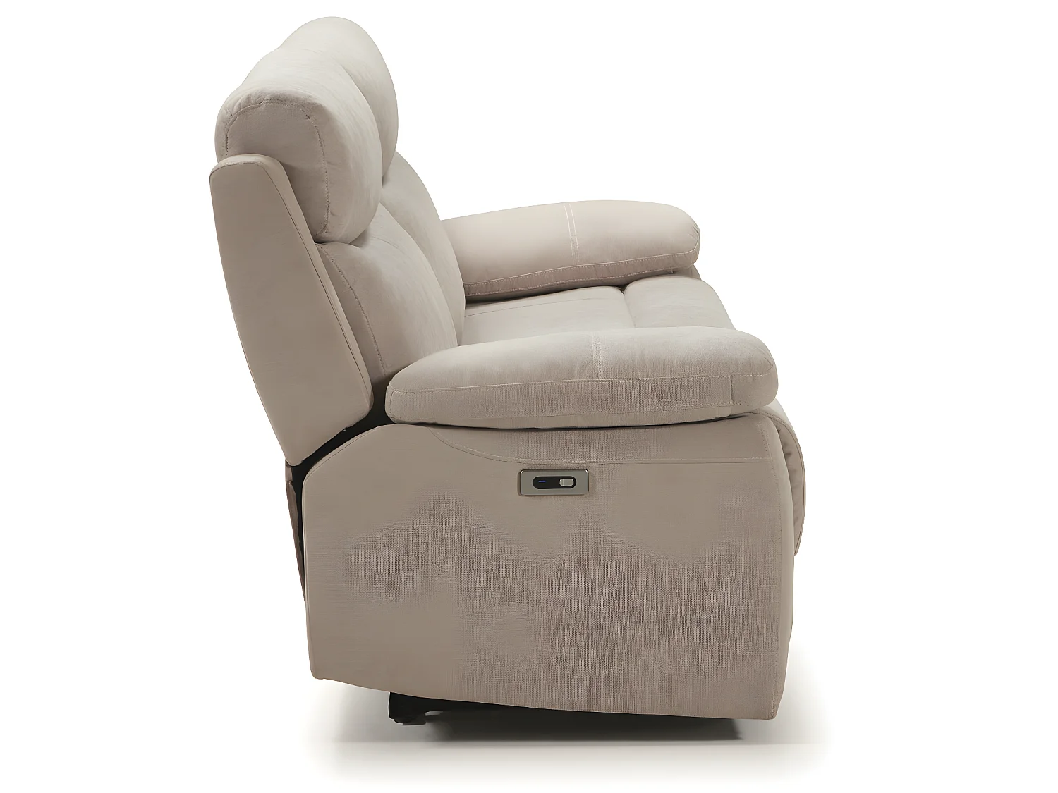 Ensemble canapé 3 places (2 relax électriques) + canapé de 2 places fixes en tissu