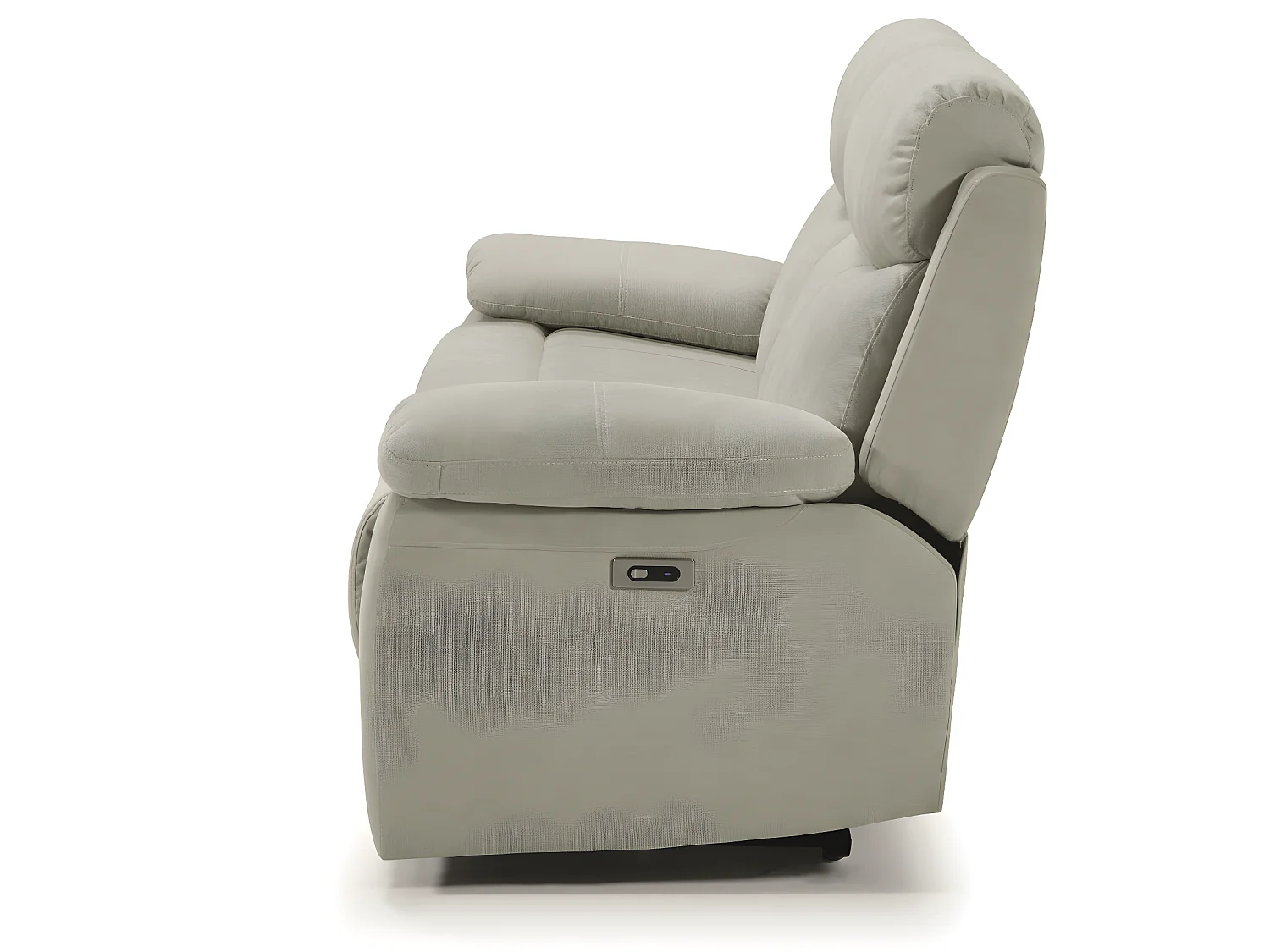 Ensemble canapé 3 places (2 relax électriques) + canapé de 2 places fixe en tissu