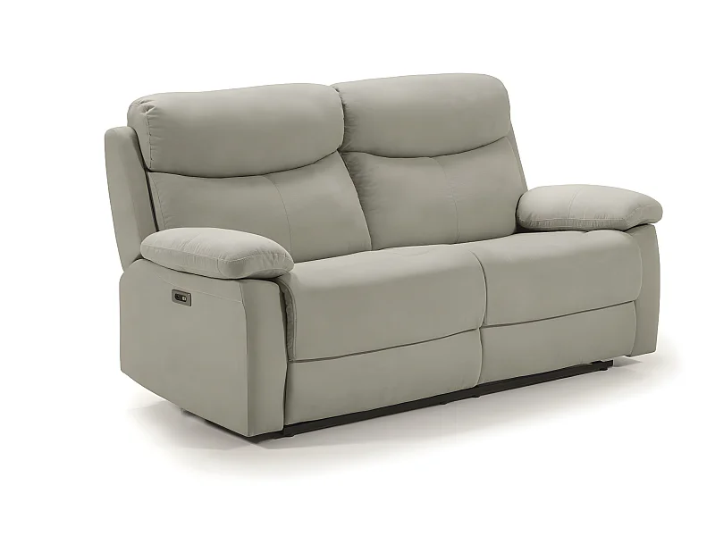 Ensemble canapé 3 places (2 relax électriques) + canapé de 2 places fixe en tissu