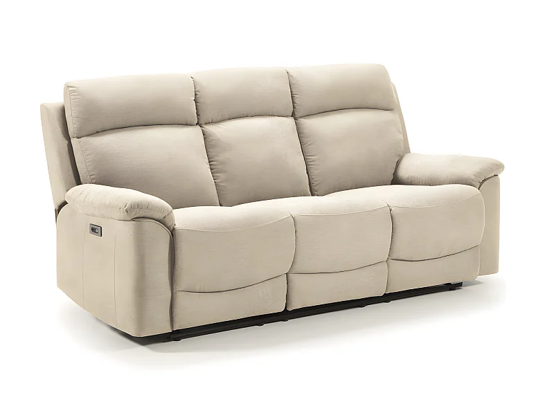 Ensemble canapé de 3 places relax électrique + canapé de 2 places fixes en tissu