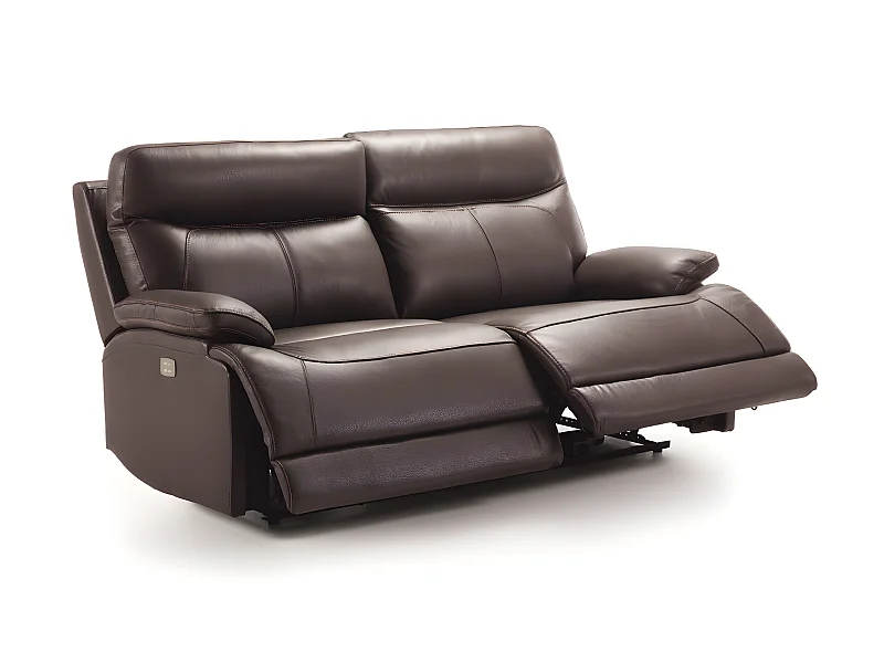 Ensemble canapé de 3 places (2 relax électriques) + canapé de 2 places fixes en Cuir/PVC