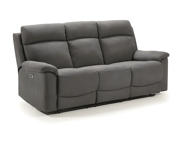 Ensemble canapé de 3 places relax électrique + canapé de 2 places fixes en tissu