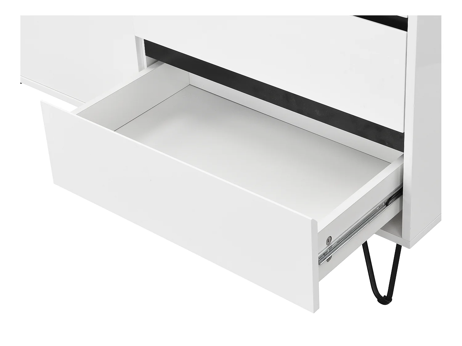 Aparador con 2 puertas y 3 cajones de MDF y acero - Blanco y negro - ABUJA de Pascal Morabito