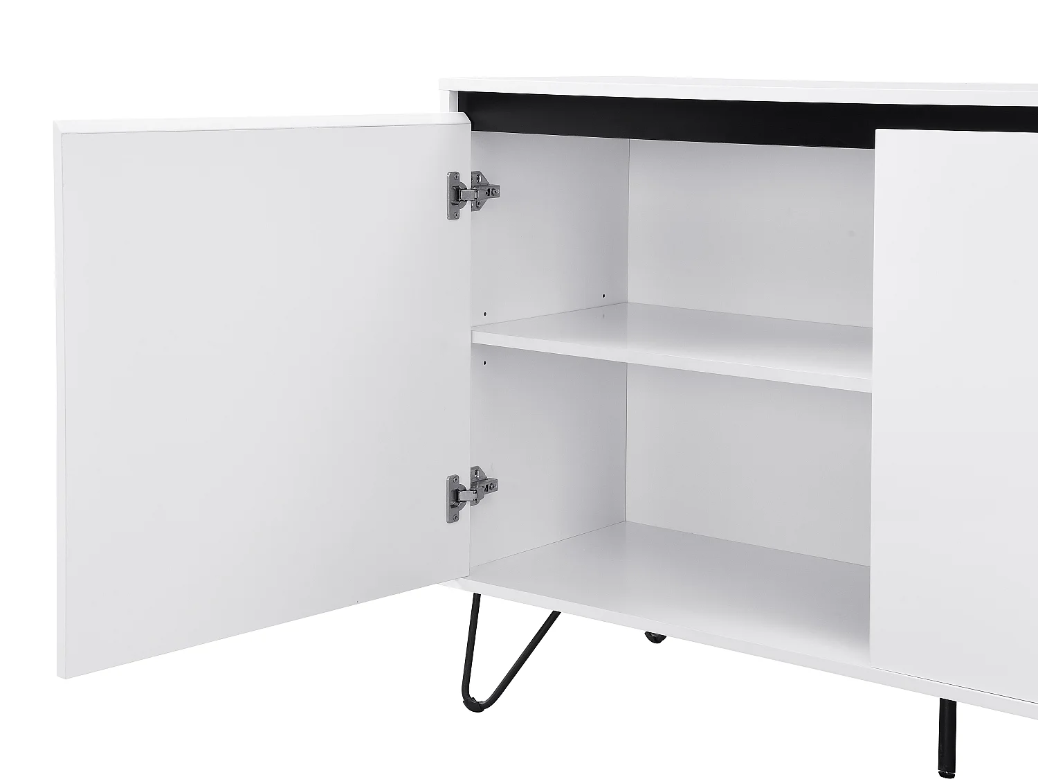 Credenza con 2 ante e 3 cassetti in MDF e acciaio Bianco e Nero - ABUJA di PASCAL MORABITO