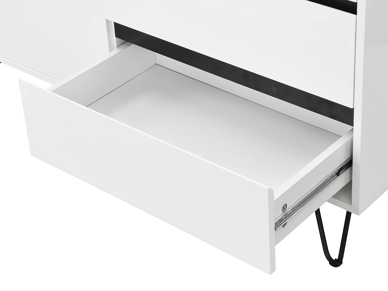 Credenza con 2 ante e 3 cassetti in MDF e acciaio Bianco e Nero - ABUJA di PASCAL MORABITO